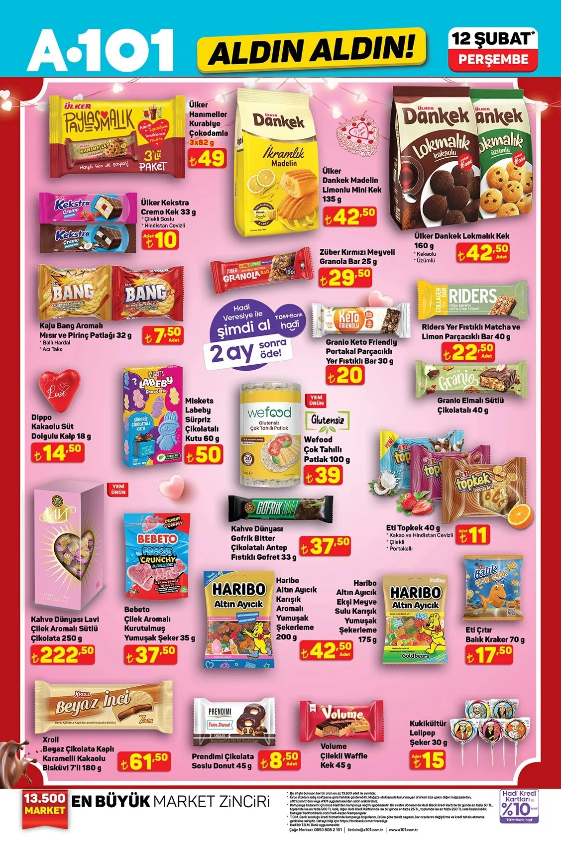A101 12 Şubat Atıştırmalık Çikolata ve Bisküvi İndirimleri