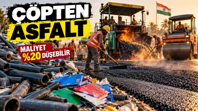 Çöpe atılan plastik borulardan asfalt yaptılar