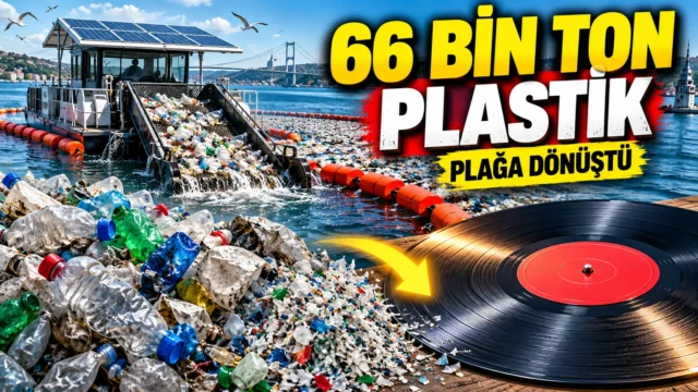 Denizden topladıkları 66 bin ton plastikten plak yaptılar